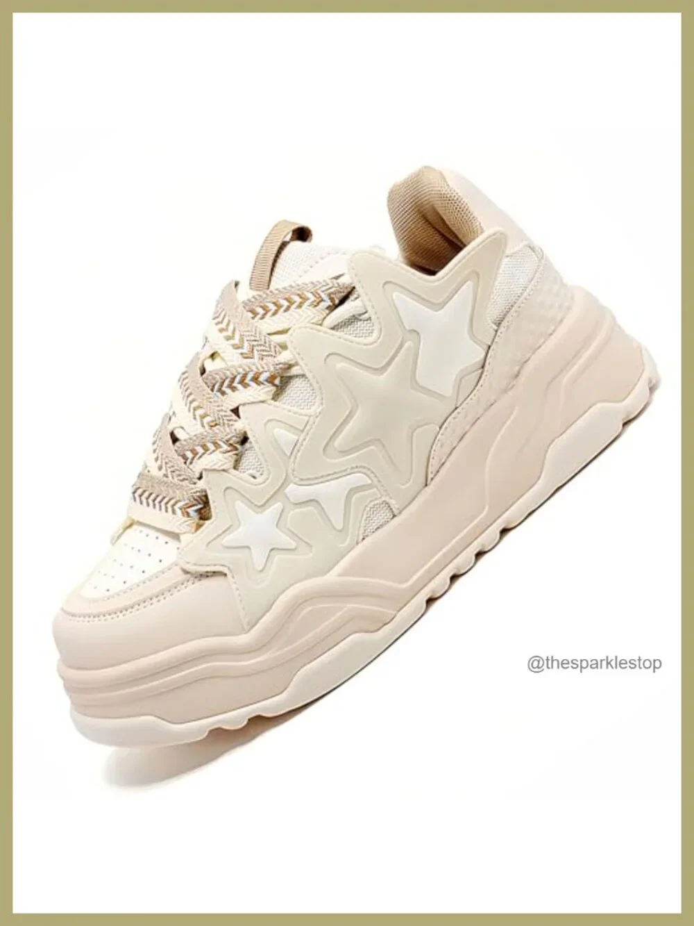 Chunky Platform Sneakers Women's Cushioned Walking Shoes Star Retro Trendy